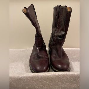 Acme Mahogany Brown Leather Western Boot Size 6.5